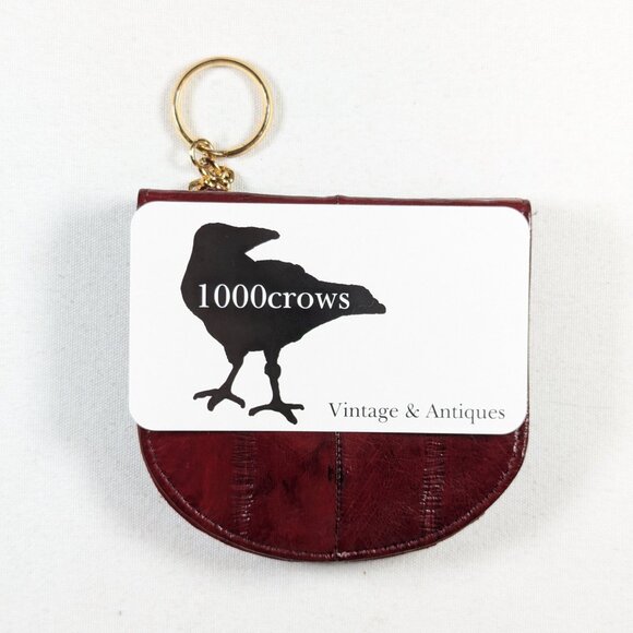 Burgundy eel skin coin wallet key chain made in Korea - Picture 7 of 7